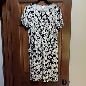 J. Jill Black and White Sheath Midi Dress
